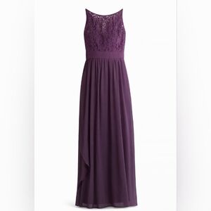 Adrianna Papell Plum Lace Chiffon Maxi Dress